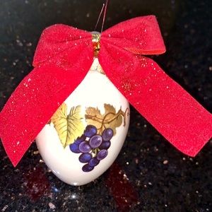 Vintage Porcelain Easter Egg with grapes Ornament